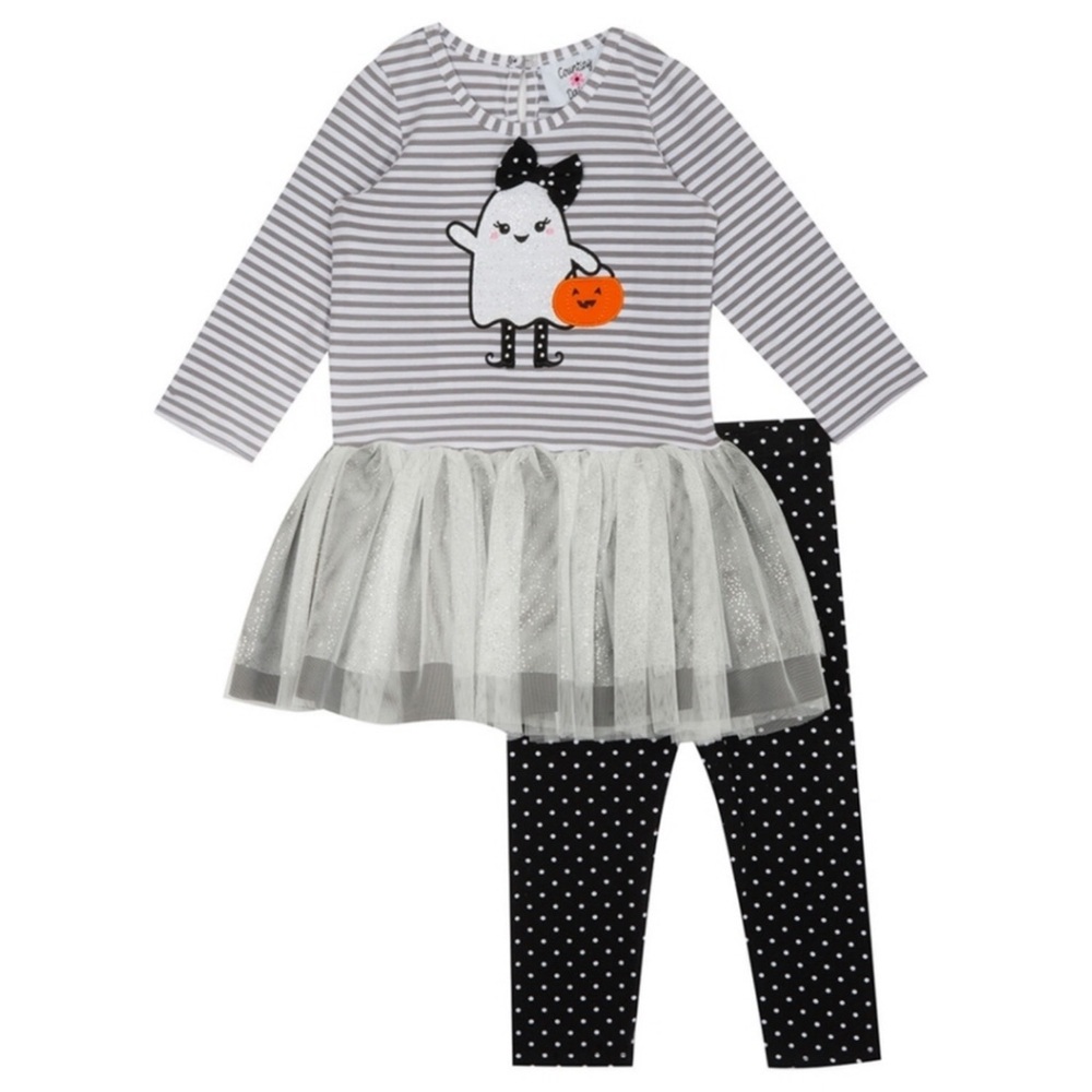 Counting Daisies Toddler Girls Halloween Ghost Tutu & Legging Set